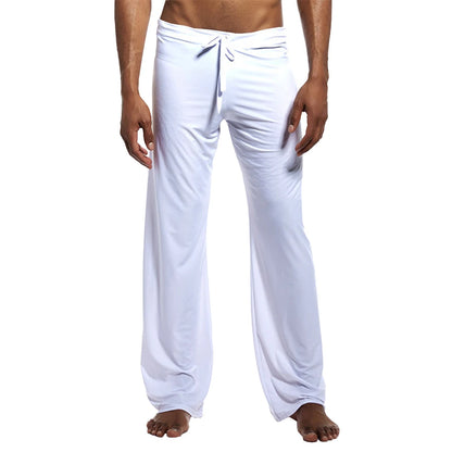Casual Men's Yoga Drawstring Elastic Pants Sports Gym Active Wide Leg Solid Color Baggy Sweatpants Jogger Pant Trousers Clothing