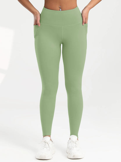 Women Solid Color High Waist Leggings with Pockets ,All-Season Casual Sports Running, Workout, and Fitness Yoga Pants