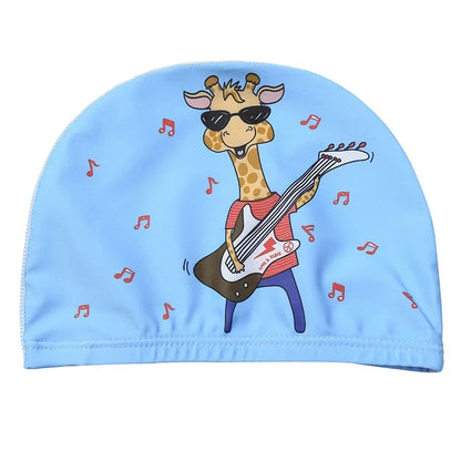 Elastic Fabric Cute Cartoon Swimming Cap for Children Long Hair Lovely Kids Protect Ears Swim Pool Hat for Boys Girls Swim Hat