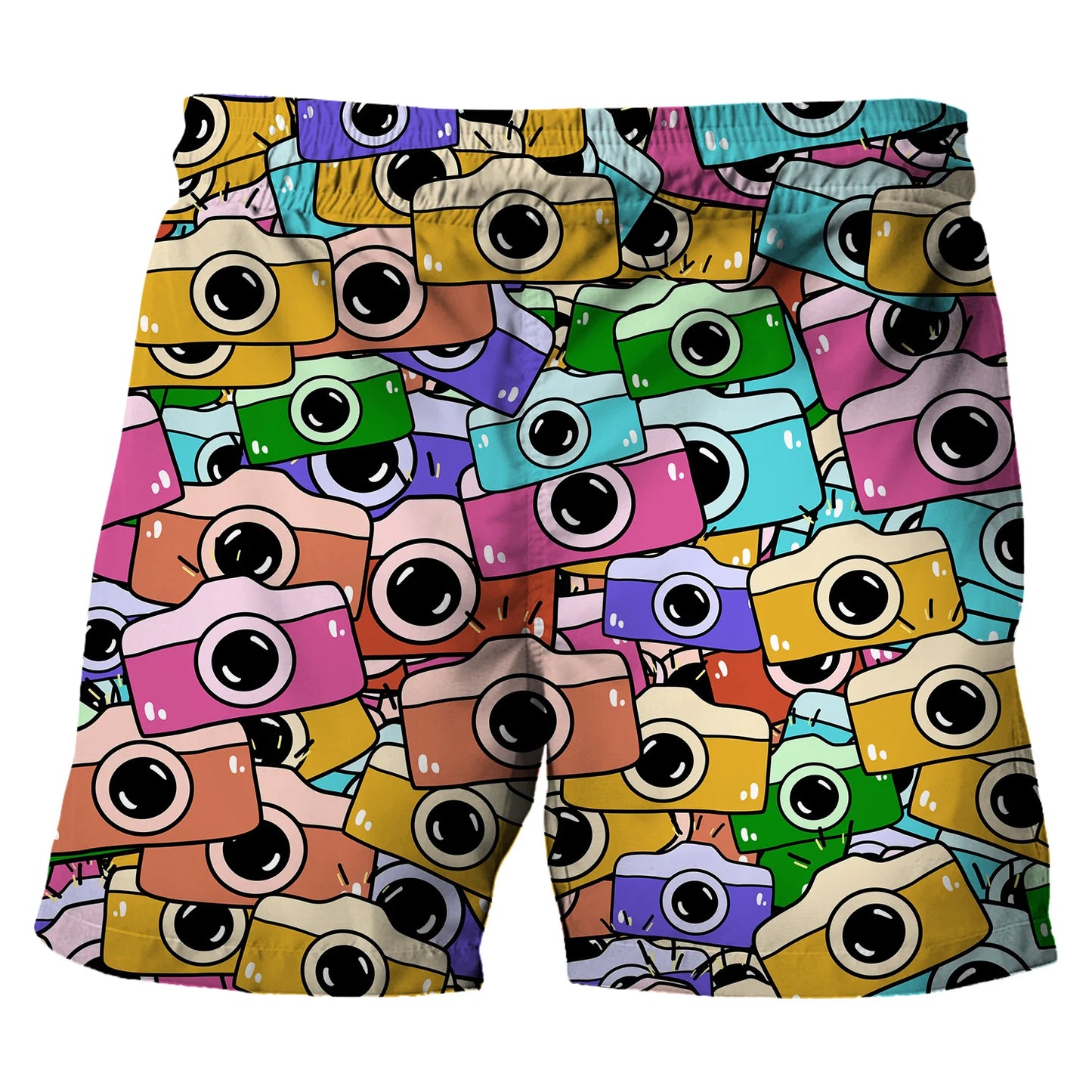 Children's Cartoon Beach Short Pants Summer Boys' Swimming Trunks Casual Funny Emojis Graphic Shorts Kids' Daily Loose Wear