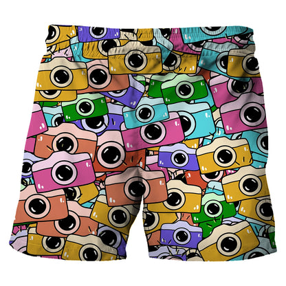 Children's Cartoon Beach Short Pants Summer Boys' Swimming Trunks Casual Funny Emojis Graphic Shorts Kids' Daily Loose Wear
