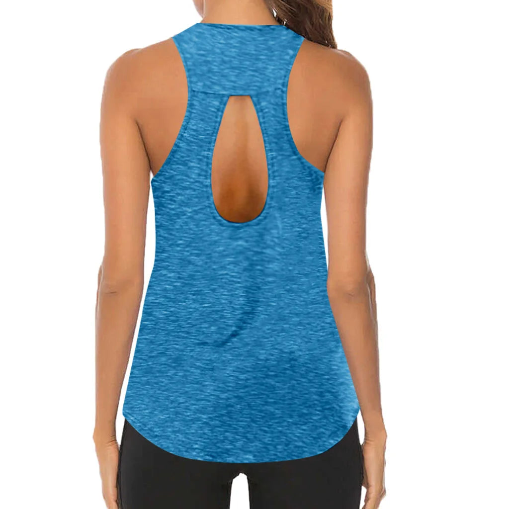 Colour Choies Women Yoga Tops Sexy Tank Tops Loose Thin Sports Vest Breathable Sleeveless T-shirt Gym Fitness Running Shirts Girls