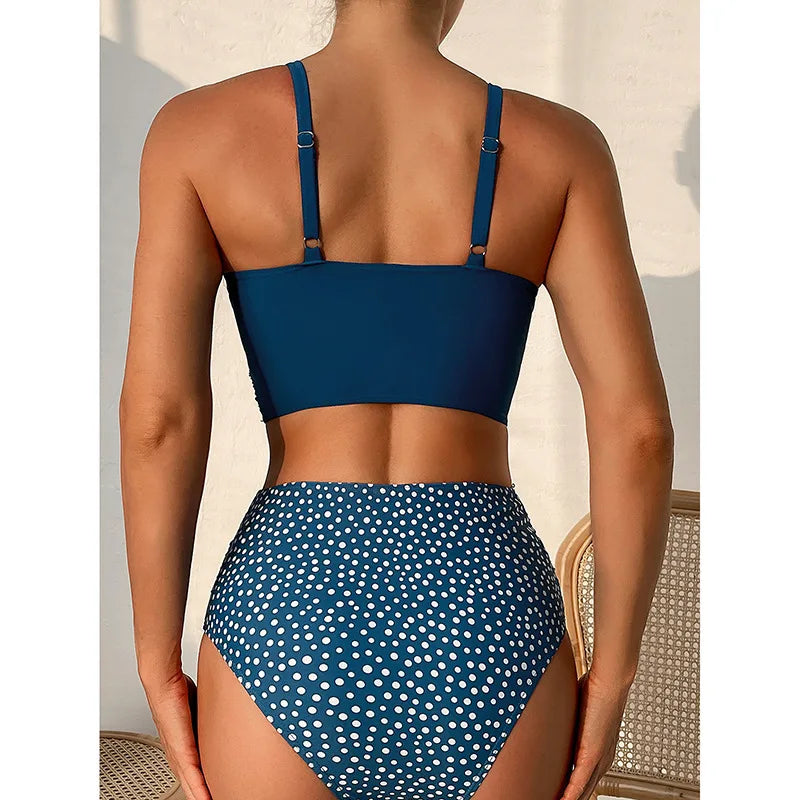 Thick Strapped Swimwear Women Cross Push Up Bikini High Waist Beach Swimsuit Summer Brazilian Lady Bathing Suit