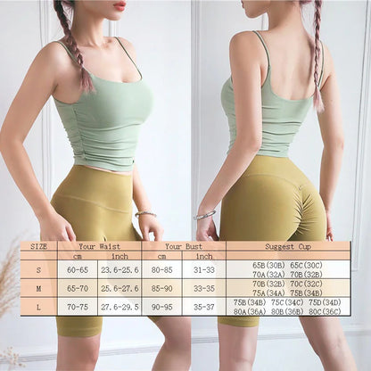 Aiithuug Ruched Side U Neck Yoga Cami Top Yoga Crop Tops Gym Tank Top Women Scoop Neck Longline Sports Bra U Back Sleeveless Top