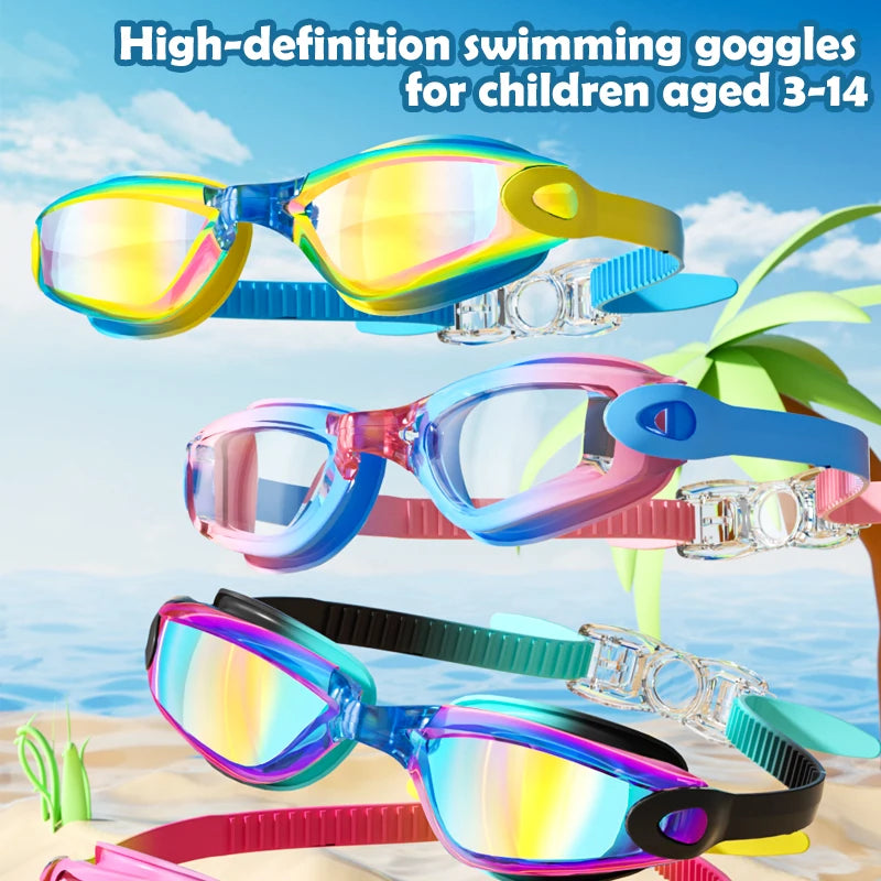 3-14 Years Kids' Swim Goggles: HD, Waterproof, Anti-Fog with UV Protection, Fits Boys & Girls ﻿