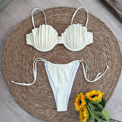Shell Micro Bikini  Women Swimsuit Female Swimwear Thong Bikinis Set Brazilian Beach Wear Bathing Suit Biquini