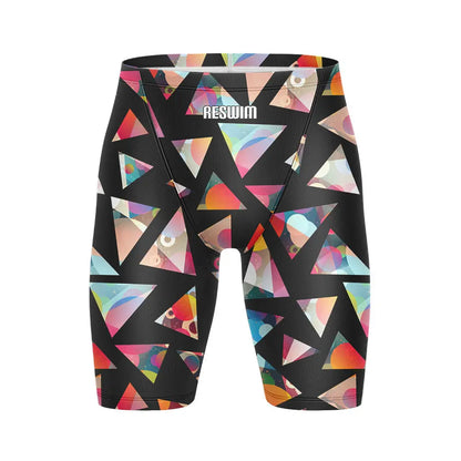 Mens Summer Swim Jammer Quick Dry Swimsuit Print Swimming Beach Tights Shorts Surfing Trunks Men's Swimwear Sports Training Pants