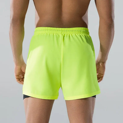 Adult Loose-Fit Flat Angle Swimming Pants for Men Quick Dry  Beach Pants Anti-Awkward Double Layer Design