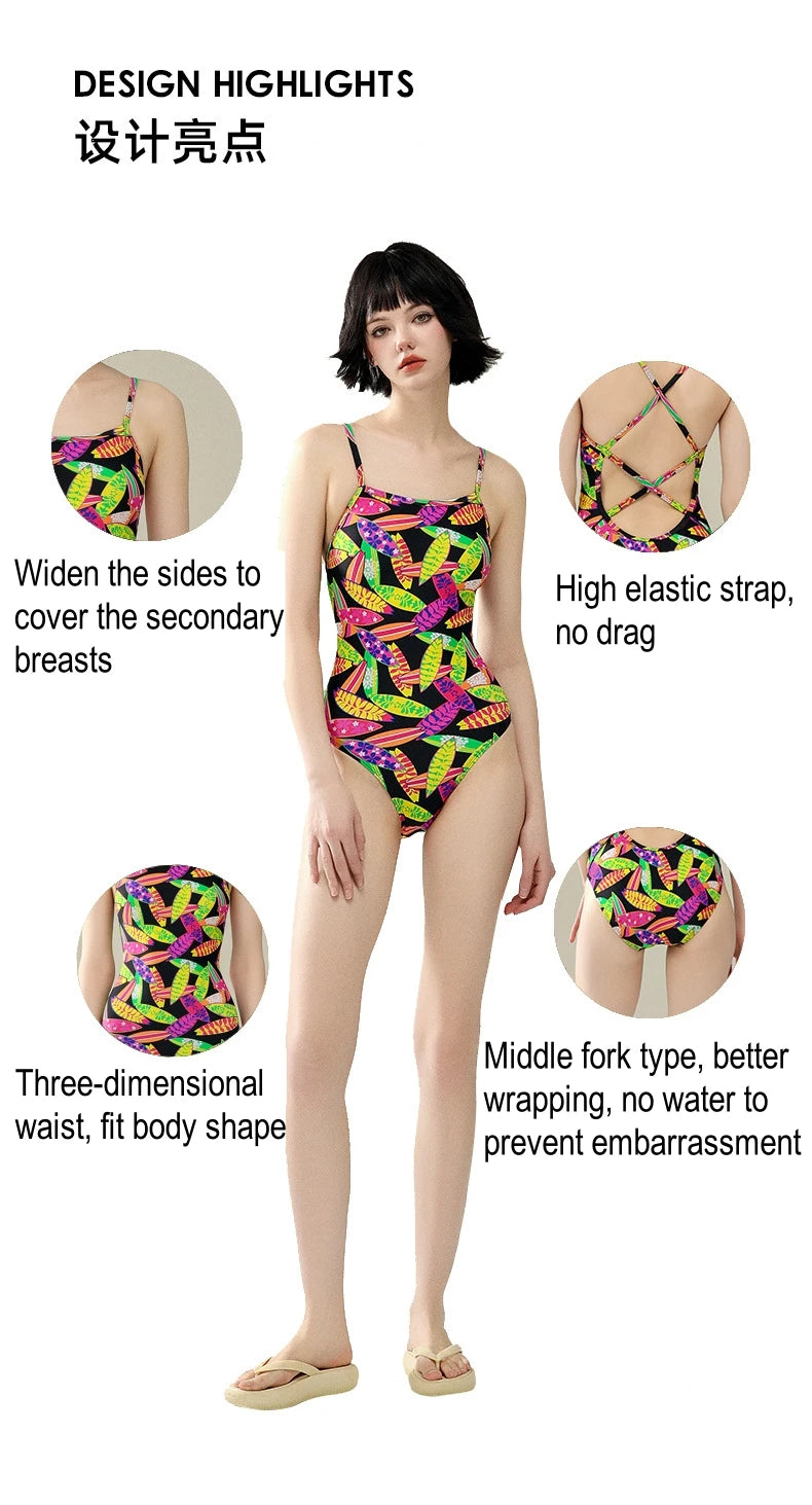 Multicolours Bunny Bum Women Swimwear One Piece Professional Swimsuits