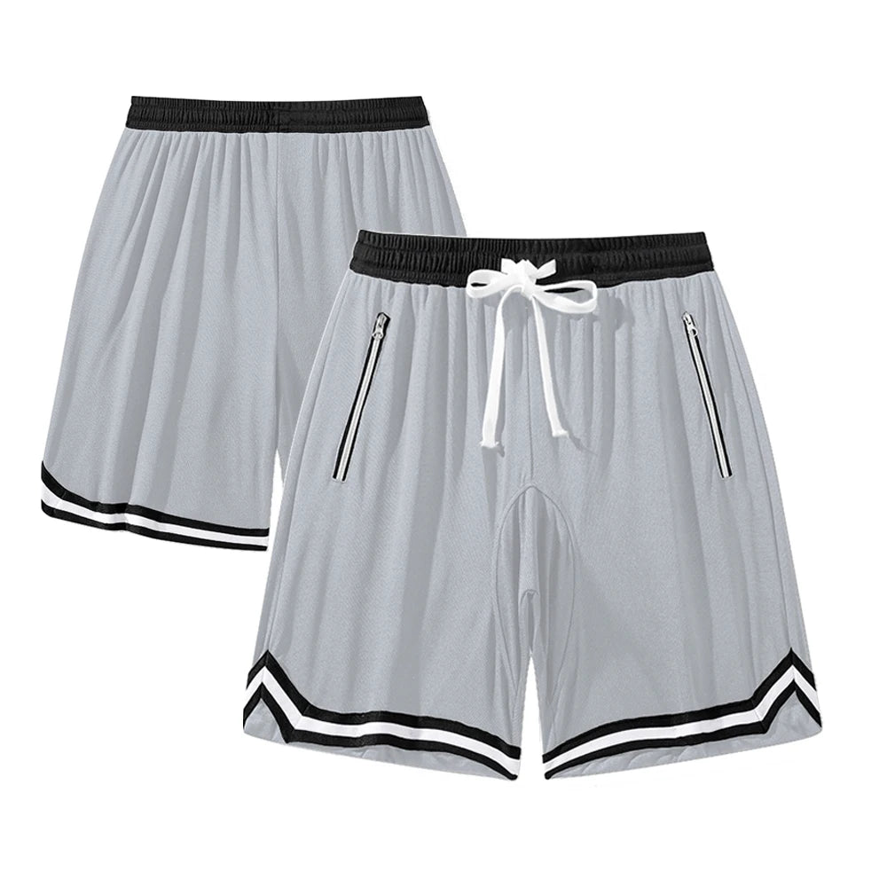 Men Casual Gym Mesh Short Lightweight Breathable Jogger Training Short Pants with Drawstring and Zip Pockets Multi-Color Options