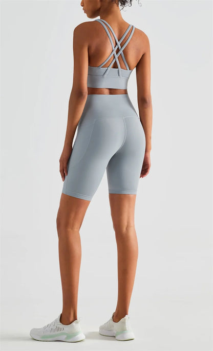 Biker Shorts Women Yoga Shorts with Pockets Running Short Women's Total Train High Rise 7" Bike Shorts Running Short