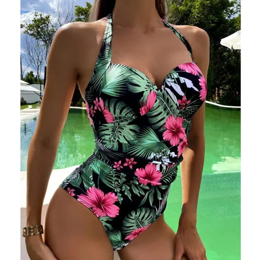 Summer Print One Piece Swimsuit Closed Plus Size Swimwear Female Body Bathing Suit For Pool Beach Women Swimming Suit