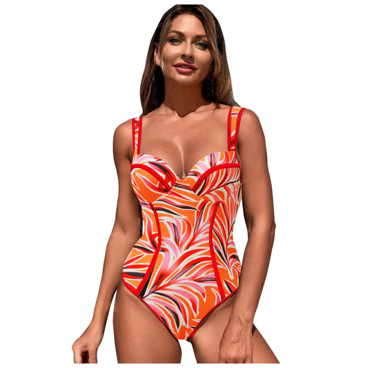 Printed Swimsuit Women One Piece Racing Swimwear Women 1 Piece Swimwear Push Up Swimming Swim Bodysuit Summer Beachwear