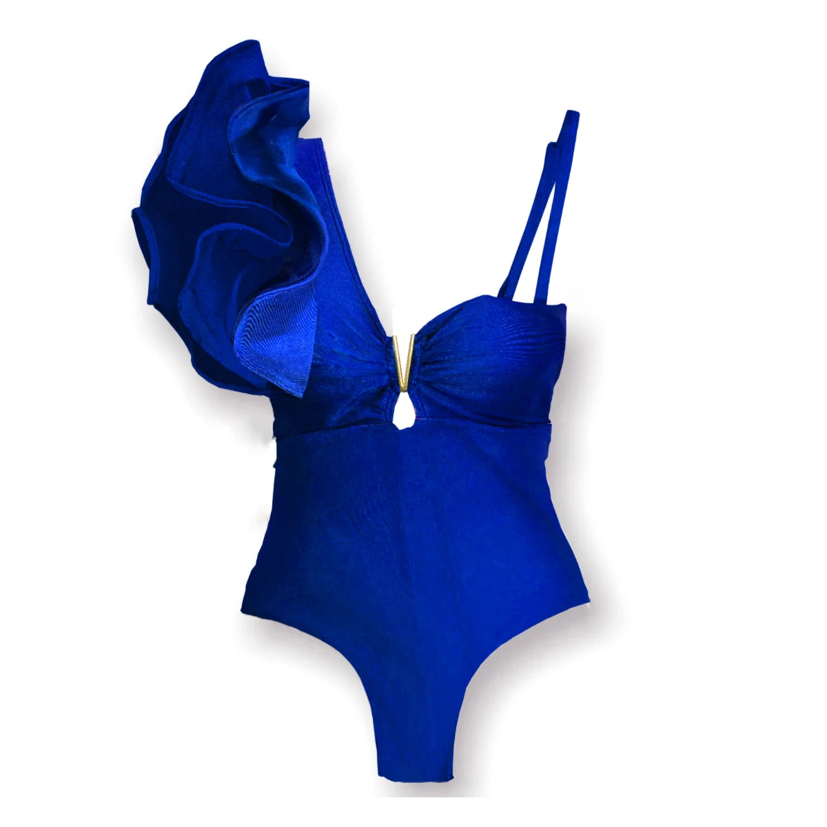 Ruffle Print Floral One Piece Strappy One shoulder Swimwear Women Swimsuit Bathing Suit Backless Beachwear Monkini