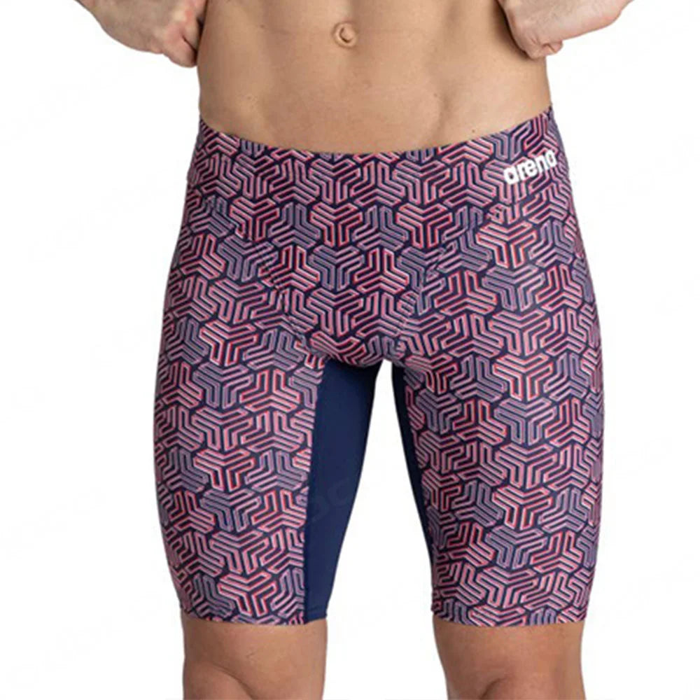 Summer Men's Swim Jammer Swimsuit Swimming Trunks Shorts Beach Tights Swim Pants Quick Dry Sports Running Surfing Diving Shorts