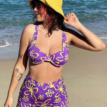 Push Up Bikini Tankini With Shorts Bathing Suit Two Piece Swimsuit High Waist Swimming Suit for Women Swimwear Summer Beachwear