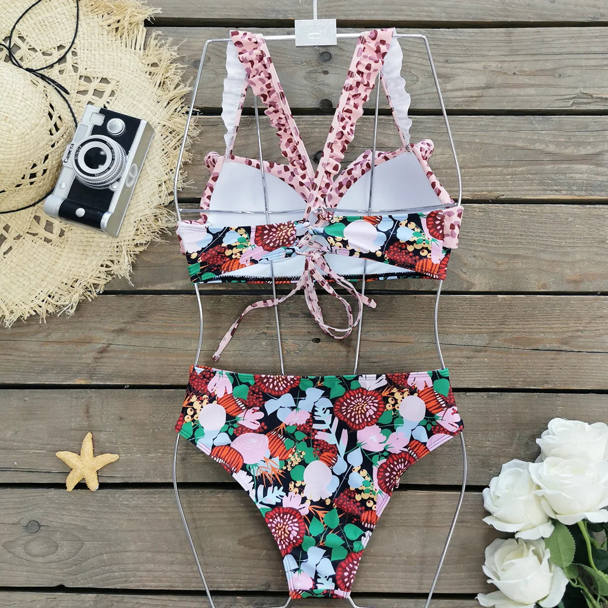 Brazilian Bikini Set Women Print Biquini Female Cut Bikinis Swimwear Push Up Swimsuit Bath Suit