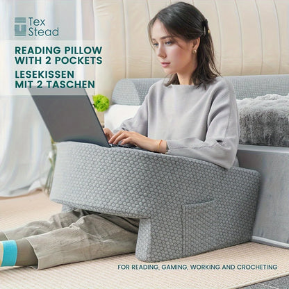 gaming armrest pillow, memory foam reading pillow, oversized support cushion, removable washable cover,,long session support,