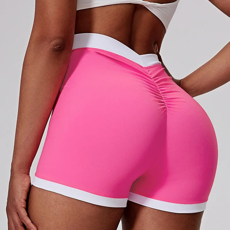 Women's V-Back Workout Shorts-High Waist Running Yoga Shorts, Quick-Dry&Chafe-Free for Summer GymShortsThatStay V-Back Lift Tech