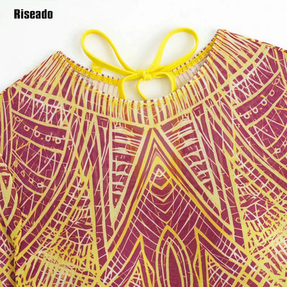 Womens Long Sleeve Mesh Rash Guard UV UPF 50+ Sun Protection Printed  High Waist Surfing One Piece Swimsuit Bathing Suit