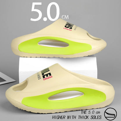 Summer Men Women Couples Slippers Thick Bottom Beach Slippers Comfortable EVA Soft Sole Non-slip Flip Flops