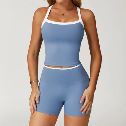 2PCS Women Tracksuit Yoga Set Nude Workout Sets Gym Clothes Push Up Fitness Running Sportwear Sport Bra Leggings Suit