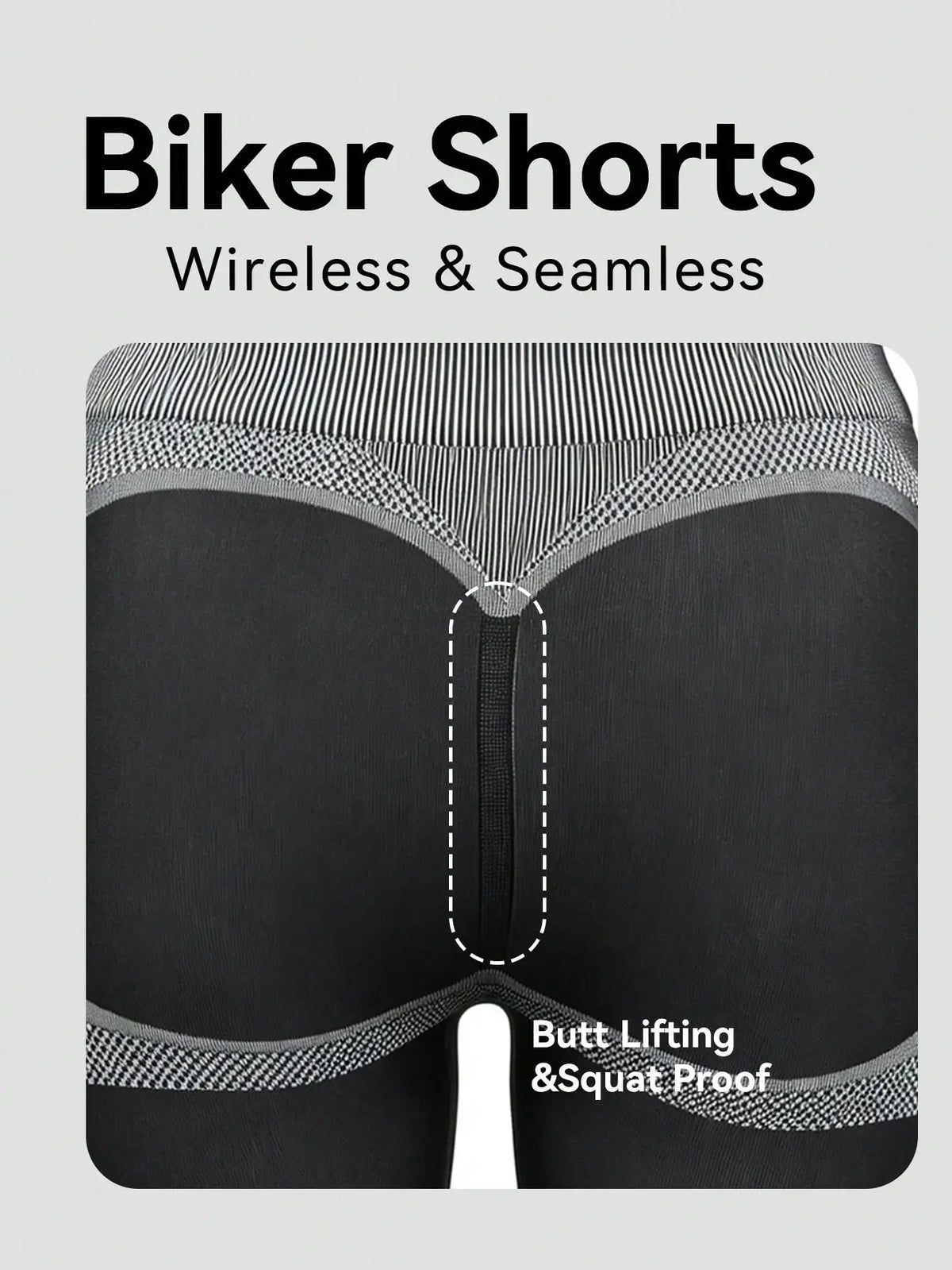 Plus Size Women High Waist Seamless Gym Shorts, Grey Black Color Block Butt Lifting, High Stretch, Yoga Running Biking, Summer