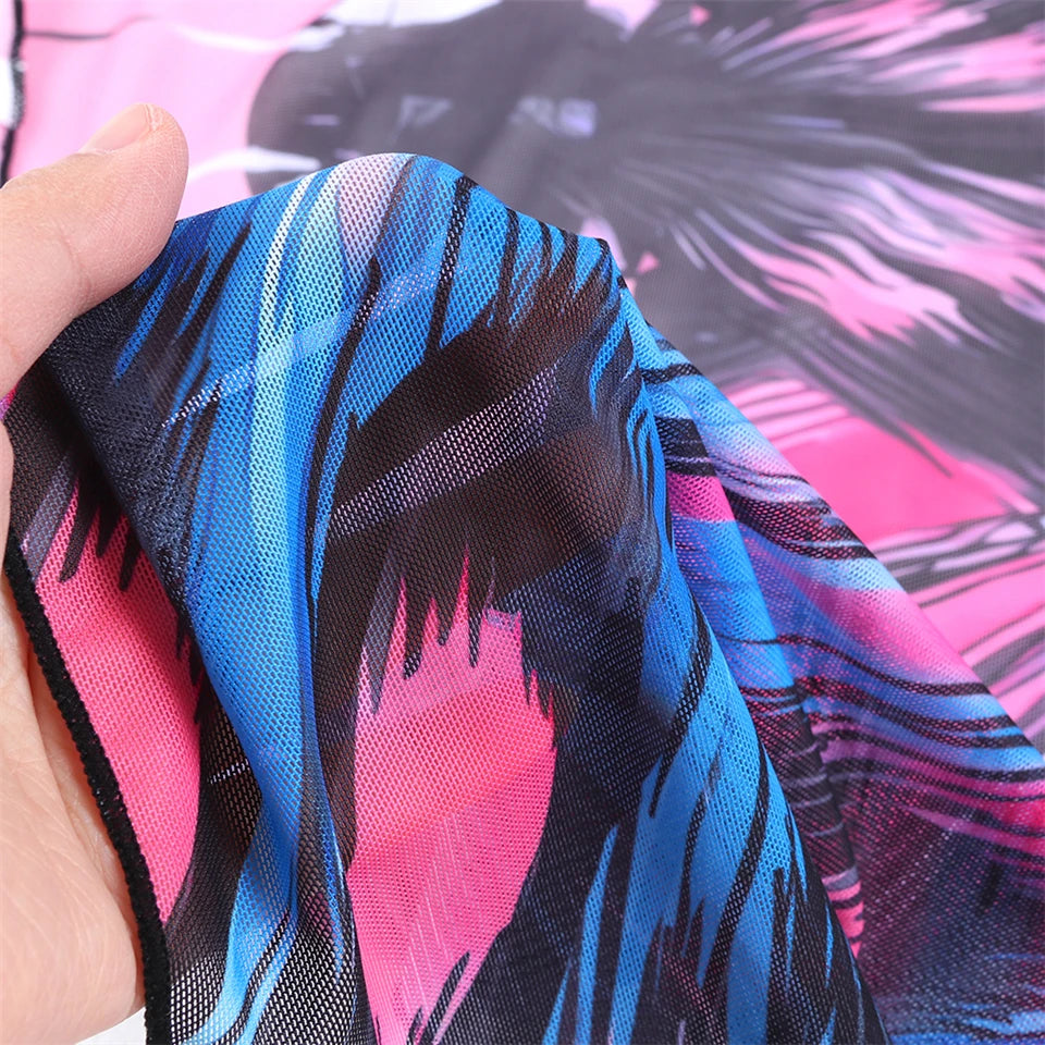 3 Pieces Bikini With Beach Skirt Butterfly Print String Bathing Suit Women Swimwear Female Swimming Swimsuit