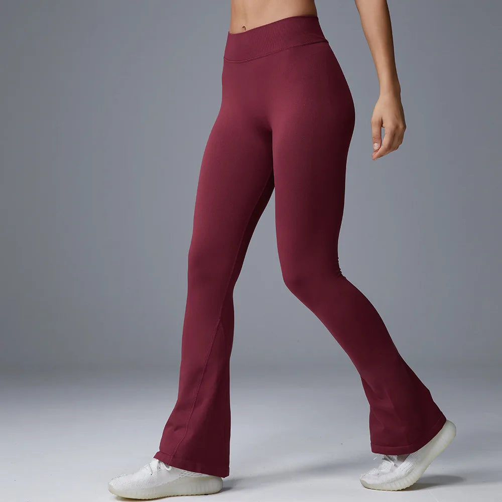 Flare Leggings Yoga Pants Women Bell-bottoms Tights High Waist Fitness Stretch Gym Workout Casual Sports Push Up Wide Legs