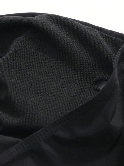 Halter One Piece Knot Front Black Swimsuit Women Hollow Swimwear Female Bathers Bathing Swimming Suit Padded Beachwear