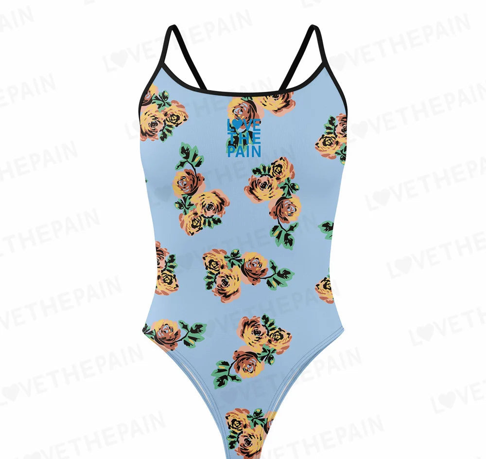 Love The Pain Women Swimsuit One-piece Comfortable Suit Functional Training Swimwear Pro Triathlon Beach Bathing Suit