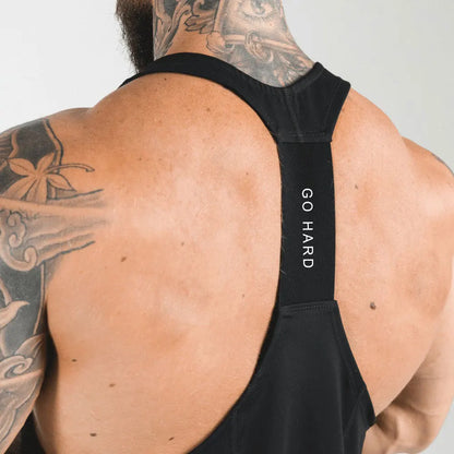 Summer Y Back Gym Stringer Tank Top Men Cotton Clothing Bodybuilding Sleeveless Shirt Fitness Vest Muscle Singlets Workout Tank