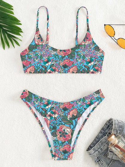 Floral Print Brazilian Bikini Women Swimwear Female Swimsuit Two-pieces Bikini Set Bather Bathing Suit Swim Summer Beach Wear