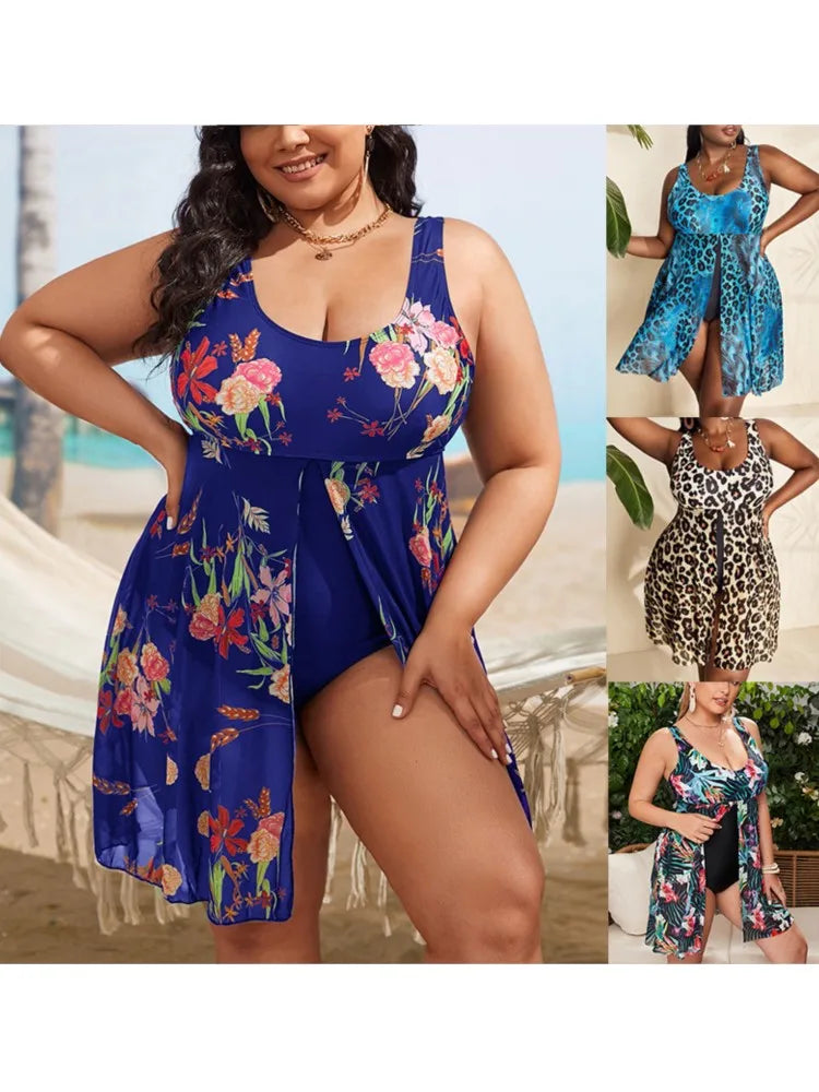 Plus Size High Waist Bikini Women's Push Up Large Size Swimsuit Big Size Tummy Control Swimwear Bikini Sets