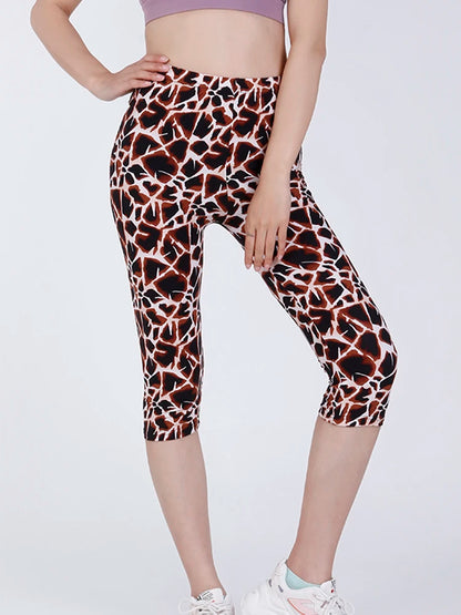 Fitness Leggins Polyester Capris Workout Trousers Camouflage Printed Leggings Women Lady Army Green High Elastic