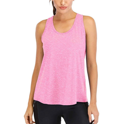Summer Quick-dry Yoga Fitness Tank Top For Women Solid Color Soft Breathable Racerback Sleeveless Loose Fit Casual Sports Vest