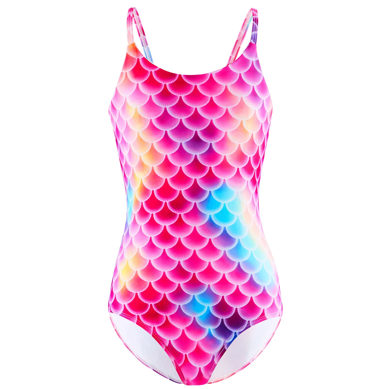 Bikini Cut Bottom Swimwear Kids Girl Sleeveless Straps Half Backless Swimsuit Bright Rose Red Beach Pool  Play Water Summer Tops