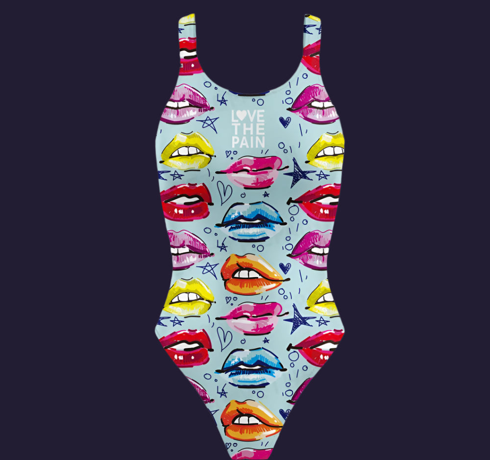 Love The Pain 2023 Women's Swimsuit Bodysuit Summer Sport Training Swimwear Backless One Piece Monokini Beach Bathing Suit
