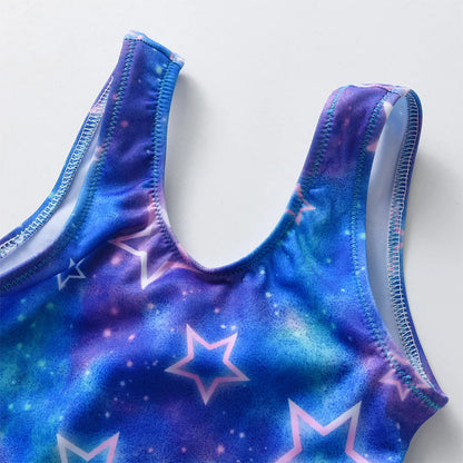 DXTON Girls Star Print Swimwear Girls Summer Vacation Beachwear Bathing Suits One Piece Fashion Cute Bikini for 3 to 10 Years