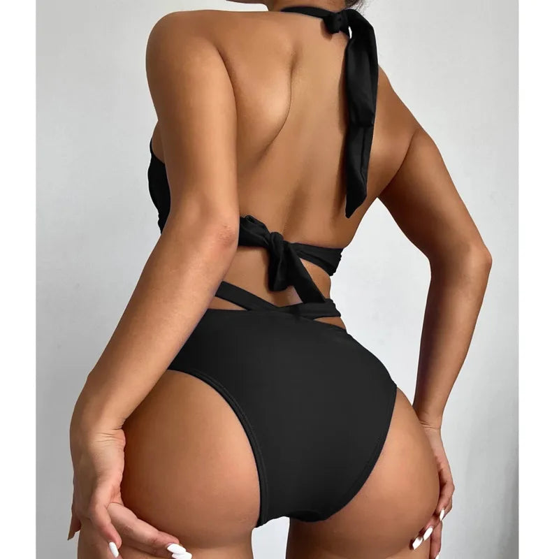 Coloured Print Swimwear Female Large Swimsuits Beach Wear Summer Two-Piece Bathing Suit Pool Women's Swimming Suit