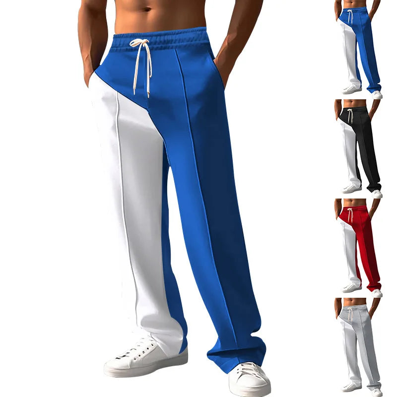 24 Cross-border Men's Straight Color Matching Casual Oversize Versatile Pants Loose Trousers