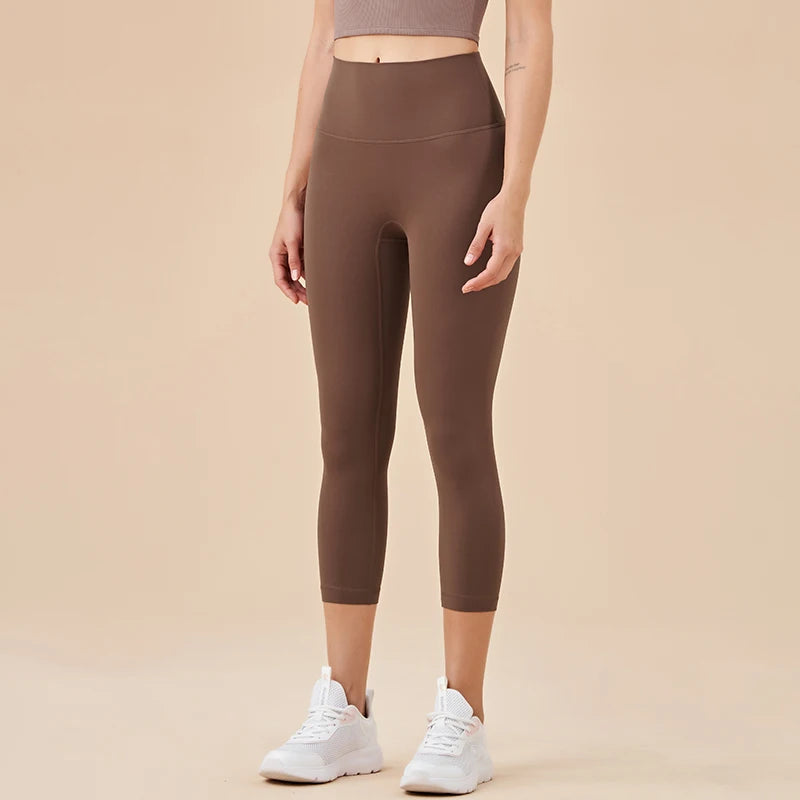 Women's High-Waisted Capri Yoga Leggings with Hidden Pocket