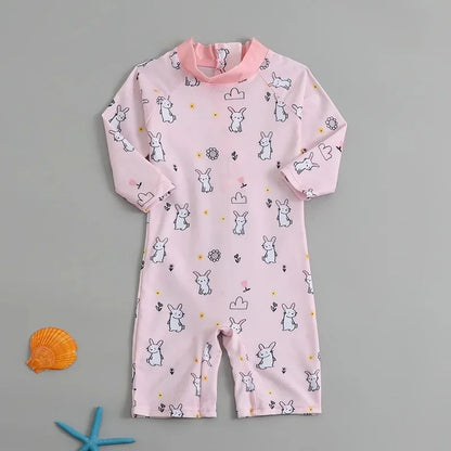 Children's One-Piece Swimsuit Quick-Drying Beachwear for Boys And Girls Baby Swimwear Sun Protection Hot Spring Swimming Costume