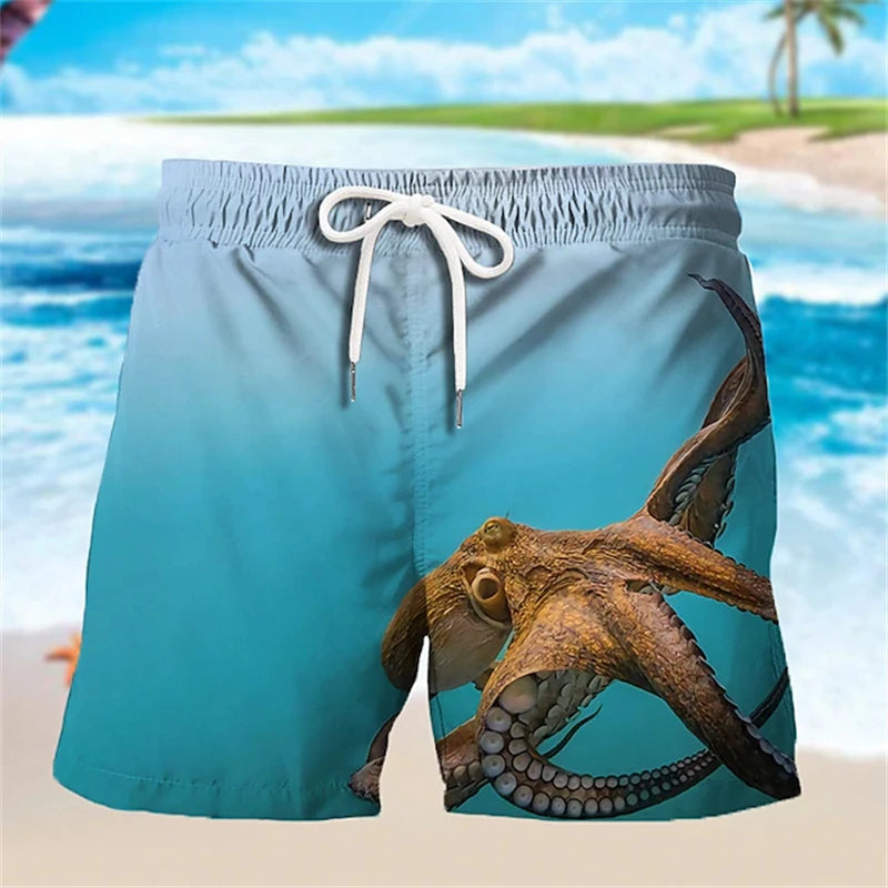 Animal Fish 3d Y2k Shorts Men Sea Creature Graphic Beach Shorts Kid Loose Casual Swimsuit Sports Pants Fashion Hawaii Swim Trunks