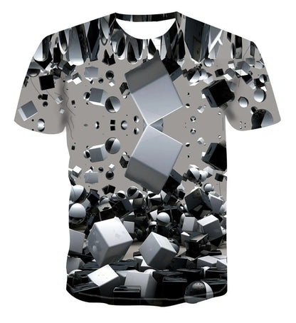 Men's 3d T-shirt Casual Short-sleeved O-neck Fashion Funny Printing T-shirt Men and Women T-shirt High-quality