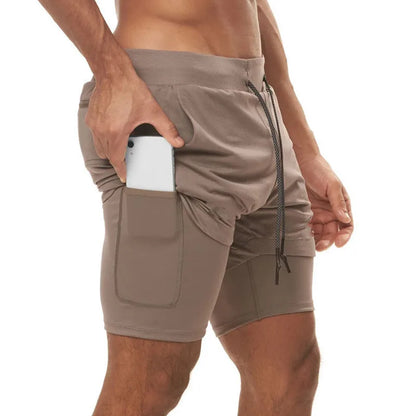 M-5XL  Jogger Shorts Oversized Men 2 In 1 Short Pant Gyms Fitness Built-in Pocket Quick Dry Running Shorts Man Athletic Shorts