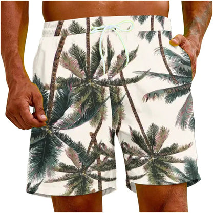 Beach Shorts For Men 3d Printing Tropical Plants Surf Board Shorts Quick Dry Summer Holiday Swimming Trunks