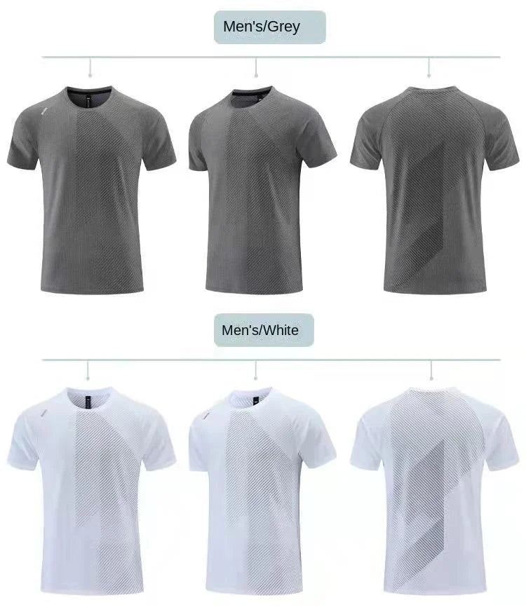 Mermaid Curve Summer Men's Short-sleeved Sports T-shirt Quick-drying Clothes Loose Casual Wear Running Top Fitness Clothes