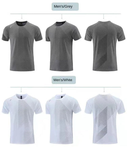 Mermaid Curve Summer Men's Short-sleeved Sports T-shirt Quick-drying Clothes Loose Casual Wear Running Top Fitness Clothes