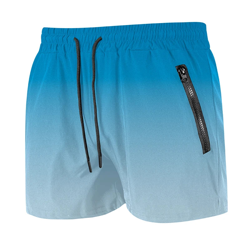 Men's Gym Workout Running Shorts with Zipper Pockets Mesh Liner Summer Sports Athletic Quick Dry Stretchy Shorts Swim Trunks